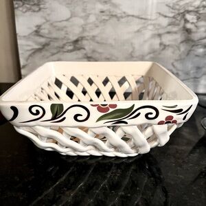 Hand Painted Eva Mendez for Espana Porcelain Bread Basket 6 "